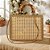 Bolsa Quadrada Palha Praia Feminina Alça Bambu Transversal - Imagem 4