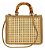 Bolsa Quadrada Palha Praia Feminina Alça Bambu Transversal - Imagem 1