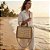 Bolsa Quadrada Palha Praia Feminina Alça Bambu Transversal - Imagem 2