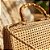 Bolsa Quadrada Palha Praia Feminina Alça Bambu Transversal - Imagem 3