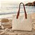 Bolsa Feminina Grande Trançada Praia Ombro Casual Elegante - Imagem 1