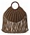 Bolsa Feminina De Palha Com Franjas Alça Redonda Grande Moda Marrom-escuro Liso - Imagem 4