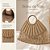 Bolsa Feminina De Palha Com Franjas Alça Redonda Grande Moda Marrom-escuro Liso - Imagem 1
