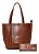 Bolsa Feminina Grande Couro Legitimo Brinde Carteira - Imagem 1