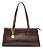 Bolsa Feminina Couro Legítimo Croco Preta Ombro Baguete - Imagem 1