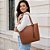 Bolsa Shopper Feminina Grande Caderno Notebook Marrom Oferta - Imagem 3