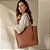 Bolsa Shopper Feminina Grande Caderno Notebook Marrom Oferta - Imagem 5