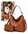 Bolsa Tote Feminina Grande de Couro PU Marrom com Carteira e Alça Transversal - Imagem 1