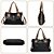 Bolsa Feminina Grande Capacidade De Couro Transversal Preta - Imagem 5