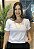 Blusa de Malha com manga de Lezie Branca - Imagem 1