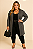 Cardigan Alongado Cinza Mescla Plus Size - Imagem 1