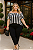 Blusa de Listras Vertical Black White Plus Size - Imagem 1