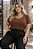 Blusa Princesa de Malha Marrom Plus Size - Imagem 1