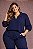Camisa Helena Azul Marinho Plus Size - Imagem 1