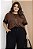 Blusa Vitória de Moletinho Marrom Plus Size - Imagem 1