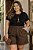 Short Classic de Linho Marrom Plus Size - Imagem 2