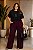 Blusa Leticia de Moletinho Preto com Manga Vinho Plus Size - Imagem 2