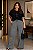 Calça PANTALONA Aline de Moletinho Cinza Mescla Plus Size - Imagem 1