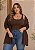 Cardigan de Lanzinha Marrom Café Rebeca Plus Size - Imagem 2