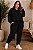 Blusão de Lanzinha com capuz Preto Inverno Plus Size - Imagem 2