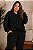 Blusão de Lanzinha com capuz Preto Inverno Plus Size - Imagem 1