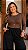 Blusa Basics Manga Longa Marrom Plus Size - Imagem 1