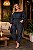 Blusa Ciganinha Jeans Tencel com Elastano Preto Grafite Plus Size - Imagem 2