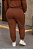 Calça Jogger de Moletinho Terracota Inverno Plus Size - Imagem 3