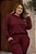 Blusão de Moletinho com capuz Vinho Inverno Plus Size - Imagem 1