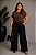 T- SHirt Básica de Malha Marrom Plus Size - Imagem 2