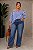 Blusa CIganinha Listras Verticais Blue Plus Size - Imagem 2