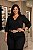 Blusa de Crepe Alfaitaria Preto Plus Size - Imagem 1