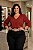 Blusa de Crepe Alfaitaria Vermelho Queimado Plus Size - Imagem 1
