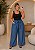 Calça Pantalona Chambray Jeans Tencel com Faixa Plus SIze - Imagem 1