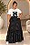 Saia Longa Poá Preto e Branco Plus Size - Imagem 1