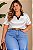 Blusa Pólo Virgínia de Malha Canelada Plus Size - Imagem 1