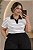 Blusa Pólo Virgínia de Malha Canelada Plus Size - Imagem 3