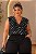 Blusa Poá Transpassada Preta Plus Size - Imagem 2