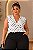 Blusa Poá Transpassada Branca Plus Size - Imagem 2