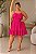 Vestido de Viscolinho Poá Pink Mikaele Plus Size - Imagem 3