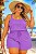 Conjunto de Regata + Short Praia Mar Roxo Candy Plus Size - Imagem 1