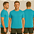 Camiseta Manga Curta Lisa Sport Dry Azul Turquesa - Imagem 1