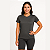 Baby Look Manga Curta Lisa Sport Dry Cinza Chumbo - Imagem 1