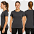 Baby Look Manga Curta Lisa Sport Dry Cinza Chumbo - Imagem 1