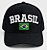 Boné Brasil Preto com Bandeira Brasileira Bordada - Imagem 1
