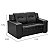 Sofá 2 lugares Catar - korino coss preto RDM - Imagem 3