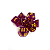 Dados RPG: Glitter Roxo e Dourado Central Dice - Imagem 1