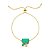 Pulseira Pedra Verde Banho Ouro 18k - Imagem 1