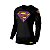 Camiseta Manga Longa Supergirl Preta em Poliéster - Imagem 1