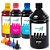 Kit 4 Tintas Para Epson EcoTank L395 Black 1 Litro 500ml Coloridas - Imagem 1